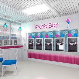 FroYo Bar frozen yogurt shop interior design and branding