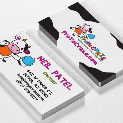 Yogurt shop business cards design