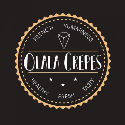 Loyalty hipster card crepe shop design graphics for Olala Crepes