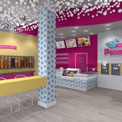 Penny Lane frozen yogurt shop interior design and branding