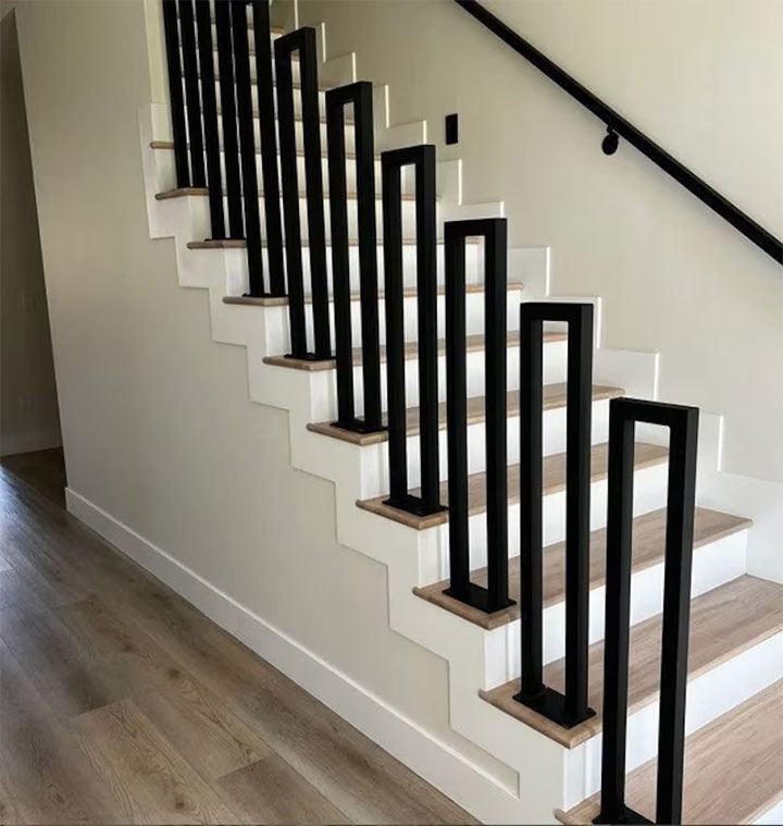 Geometric Stair Railing Design 
