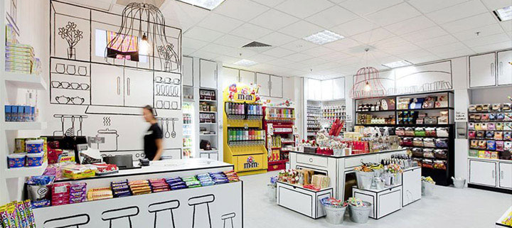 Candy Store Interior Design Creates Charming Two-Dimensional World