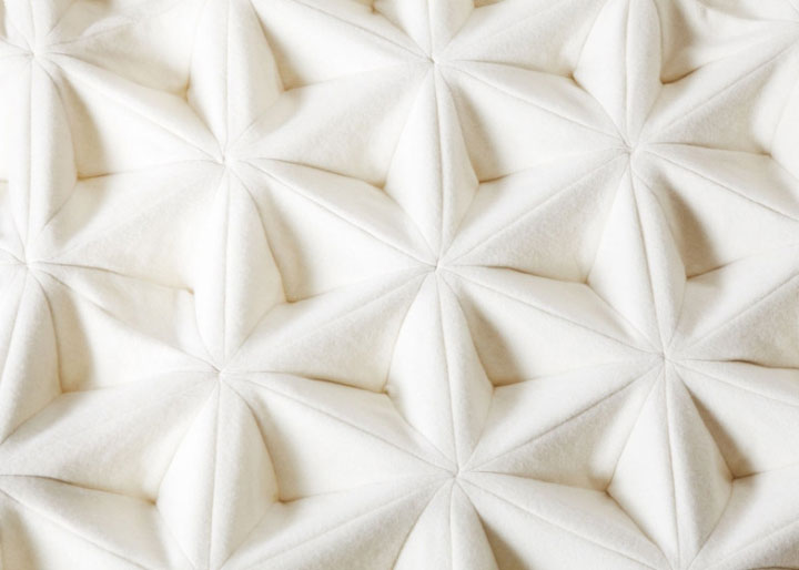 White Bloom fabric as a raw interior design material