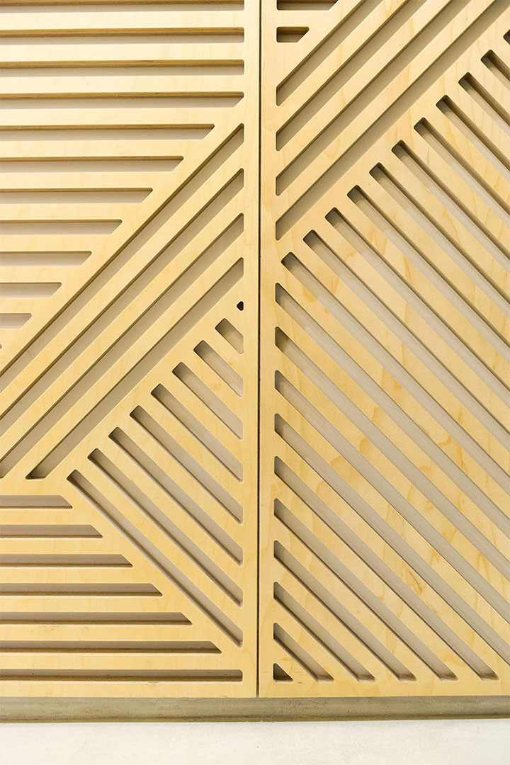 Wood panels for spa-like serene restaurant interior design