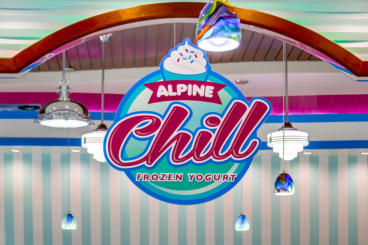Alpine Chill Yogurt Shop Branding and Interior Design