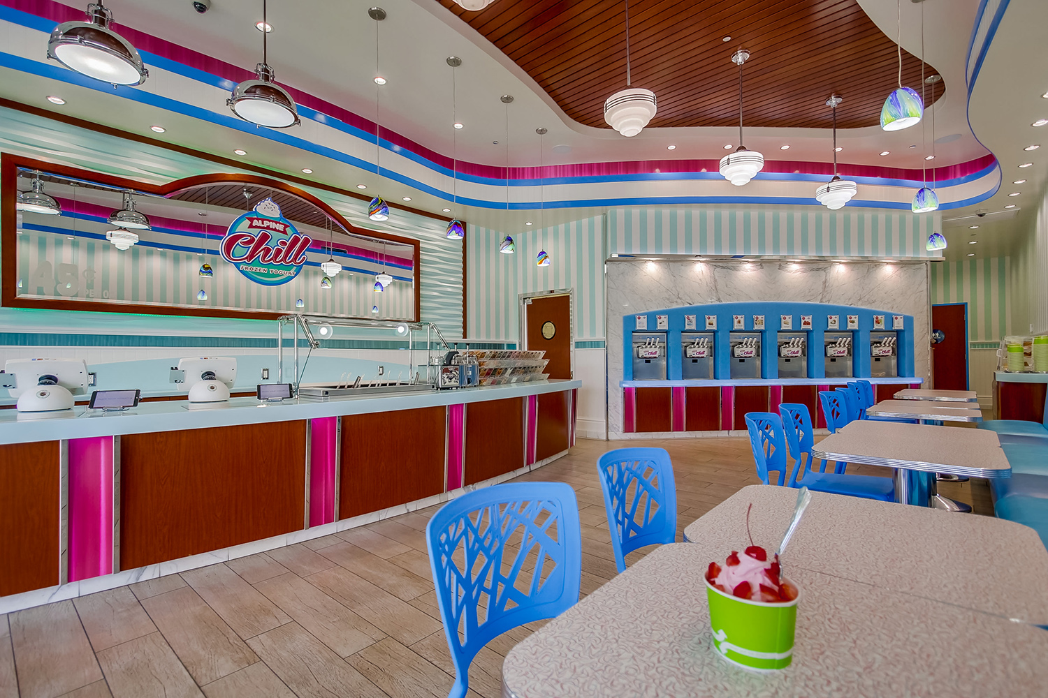 Alpine Chill Yogurt Shop Branding and Interior Design