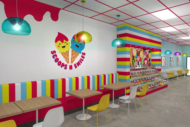 Sunny Ice Cream Store Interior Design By Mindful Design