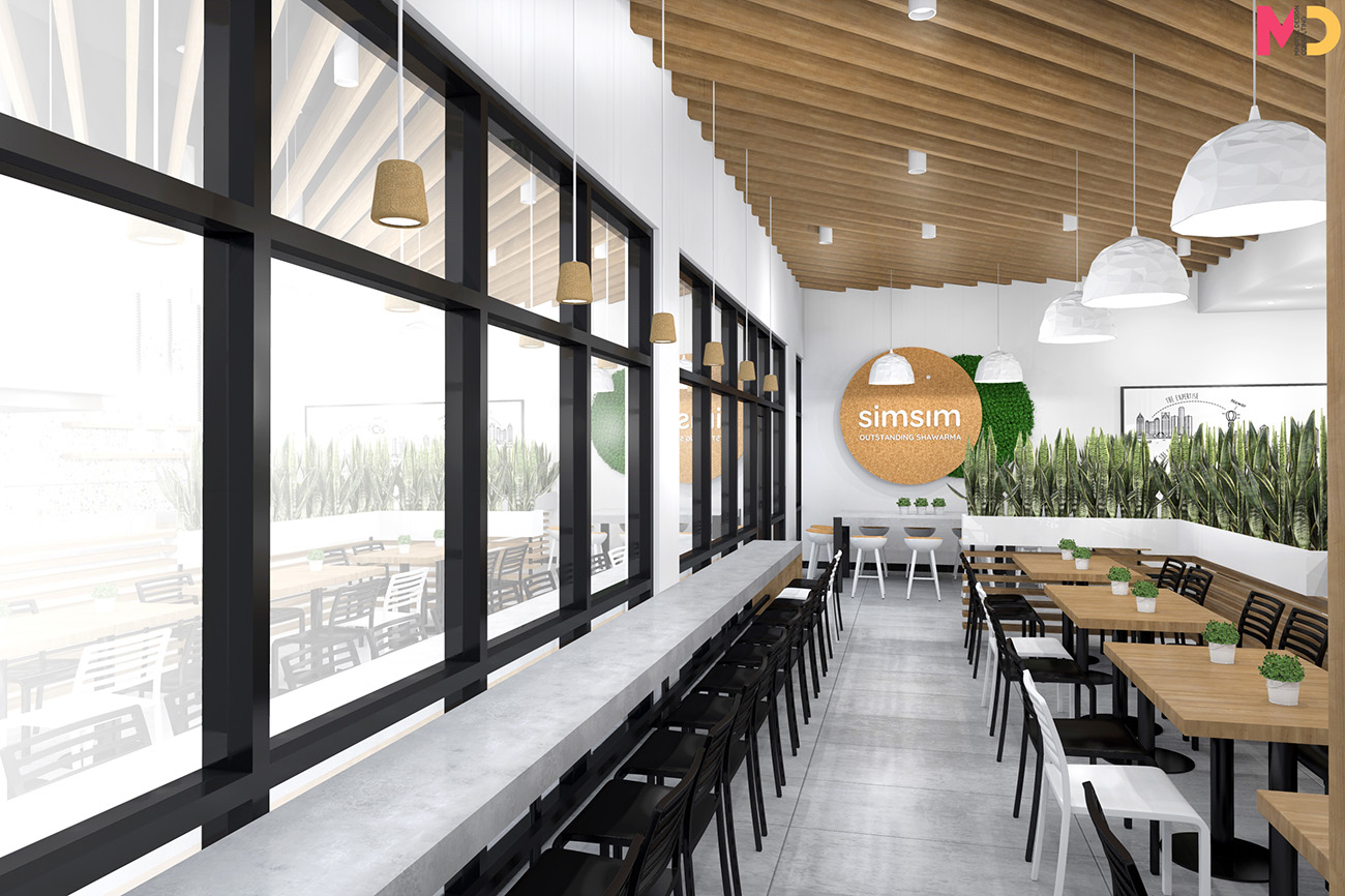SimSim restaurant design window counter