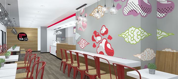 Kung Fu Tea Dessert Store Franchise Seating Area