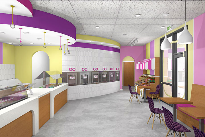 MEP engineering was done for this small frozen yogurt shop