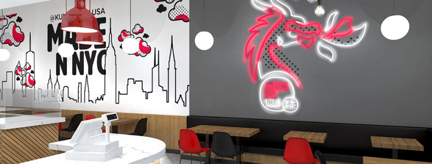 fast food restaurant wall design