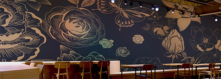 Nature-inspired wallpaper for commercial design