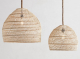 Rattan lighting with background in soft tones