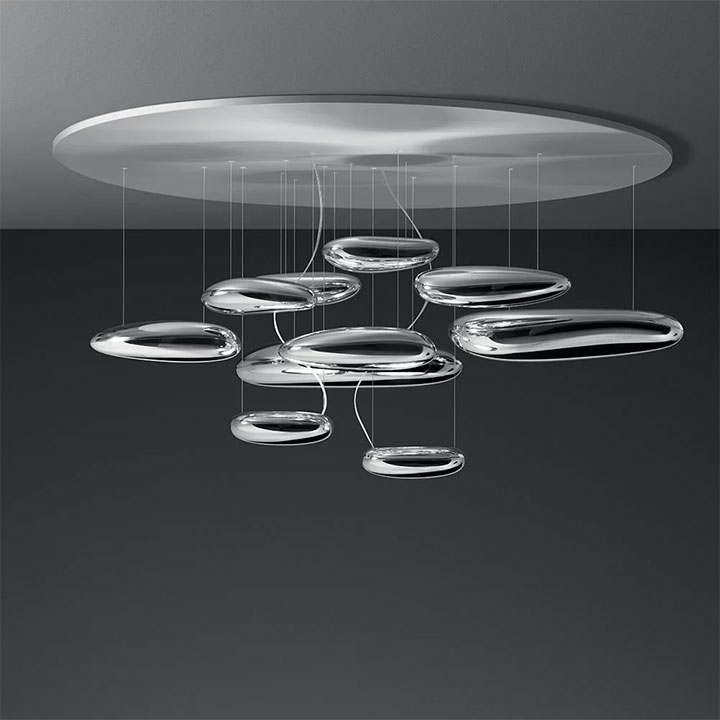 Creative light fixture inspired by the movement of mercury