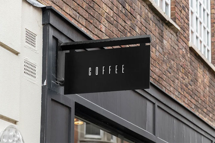 Industrial signage idea for coffee shop