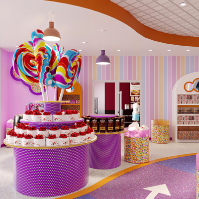 Sweet Life Candy Shop and Arcade Interior Design and Branding