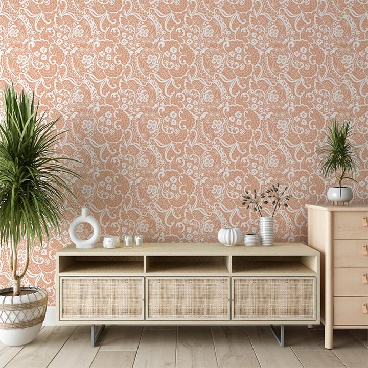 Peacg Fuzz wallpaper with delicate white pattern