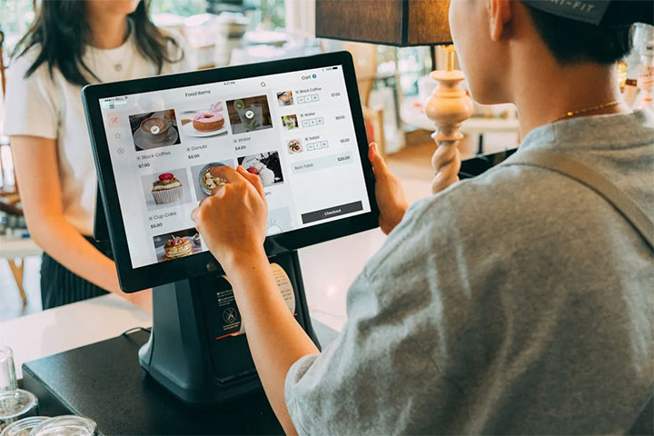 Customer ordering food at a restaurant.