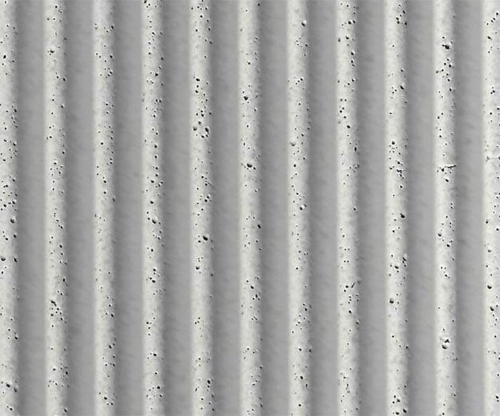Interior design materials - fluted concrete sheet.