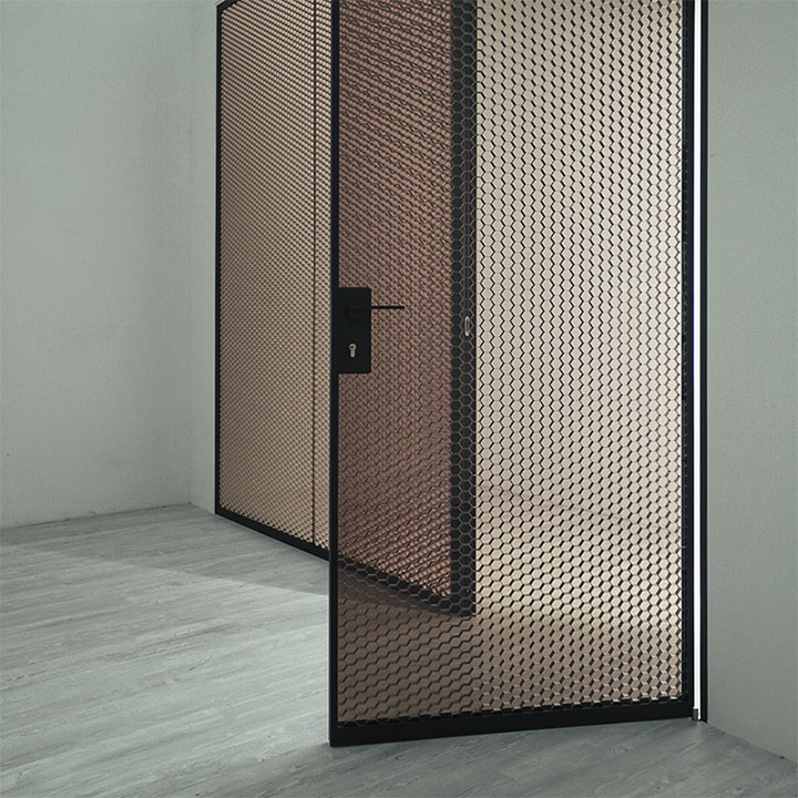Door made of translucent acrylic panel.