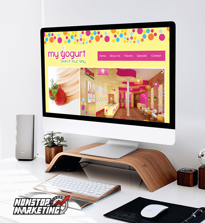 Frozen yogurt store website redesign.