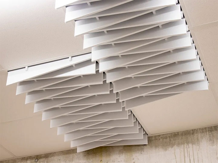 3D acoustic ceiling panels.