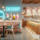 Dessert store interior design for a young target market.