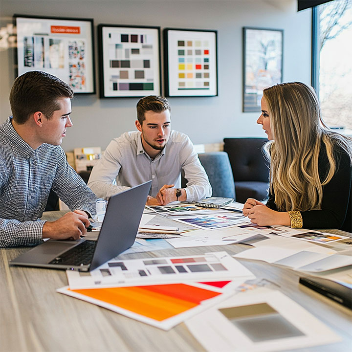 Creative team working together.