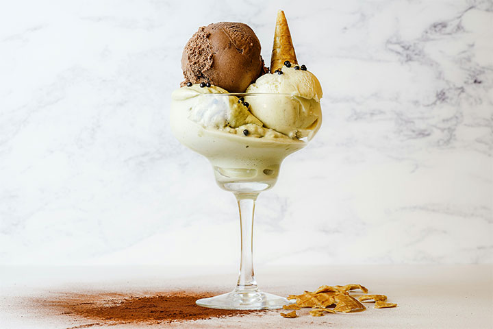 Tapioca pearls frozen dessert toppings.