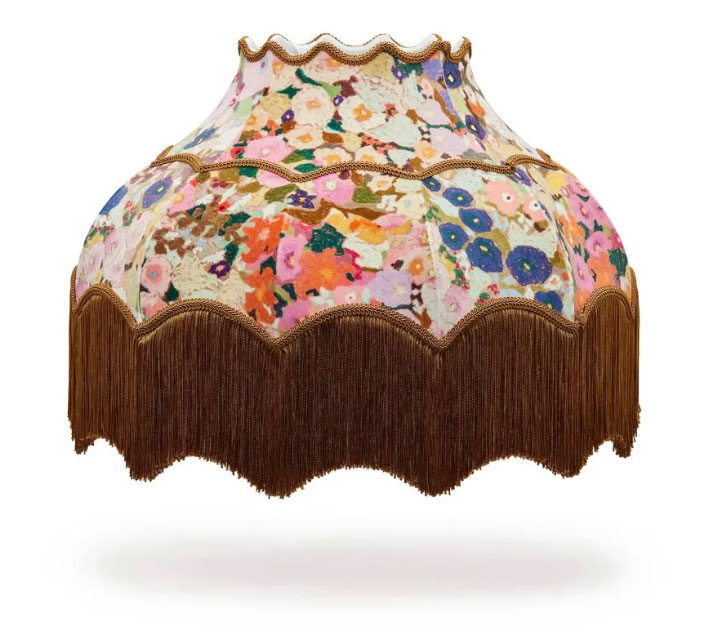 Lamp shade with spring patterns.