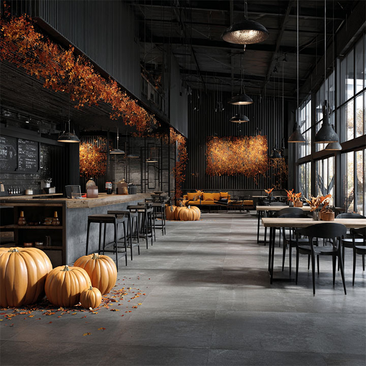 Restaurant furnished with minimalist chairs and tables as one of the layout hacks for the holidays.