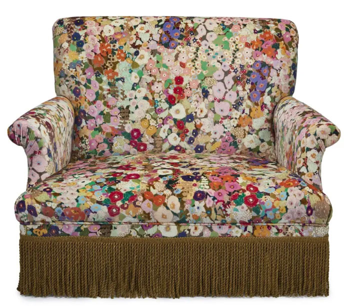 Bohemian armchair in spring colors.