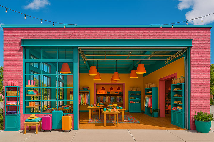 Retail store with glass doors.