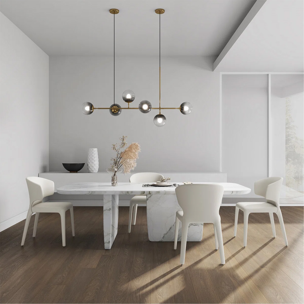 Modern chairs in off-white.