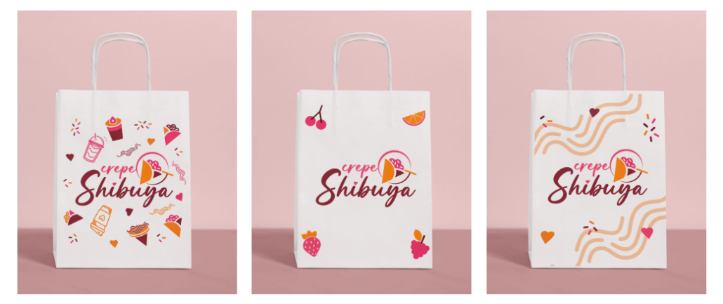 Paper bags with logo.