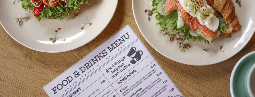 Food and drinks menu.